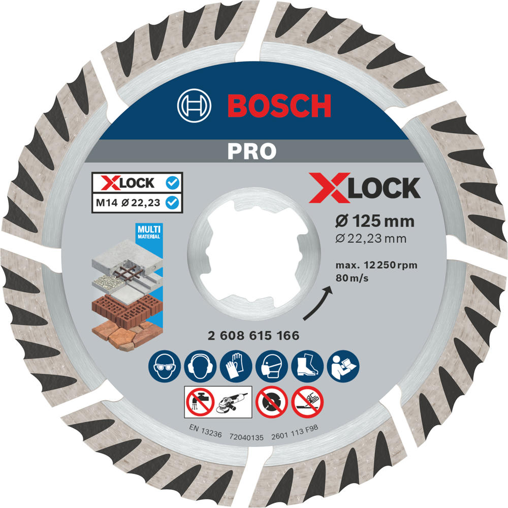 Image of Bosch PRO X Lock All Purpose Universal Diamond Cutting Disc 125mm 1.6mm 22mm