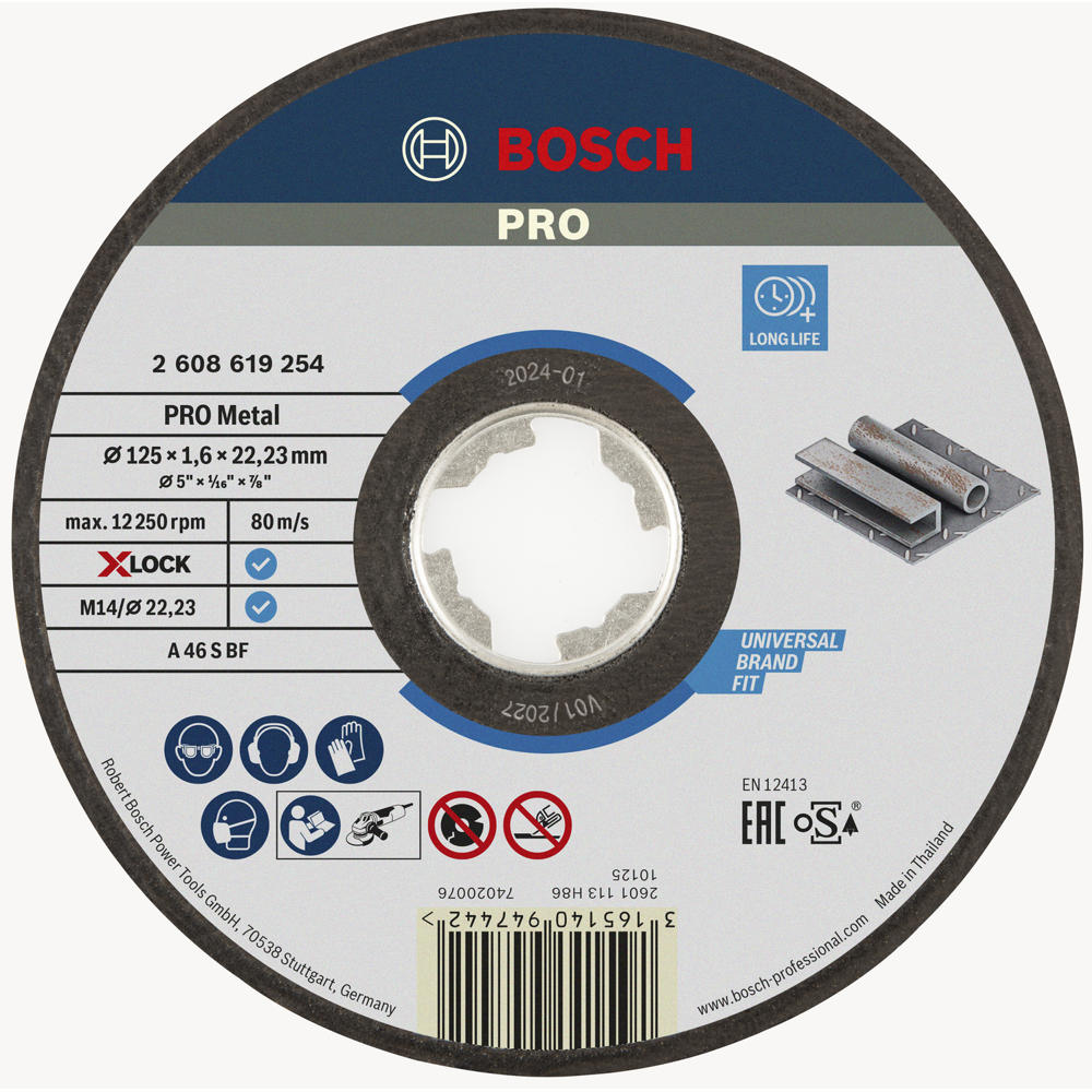 Image of Bosch PRO X Lock Metal Cutting Disc 125mm 1.6mm 22mm