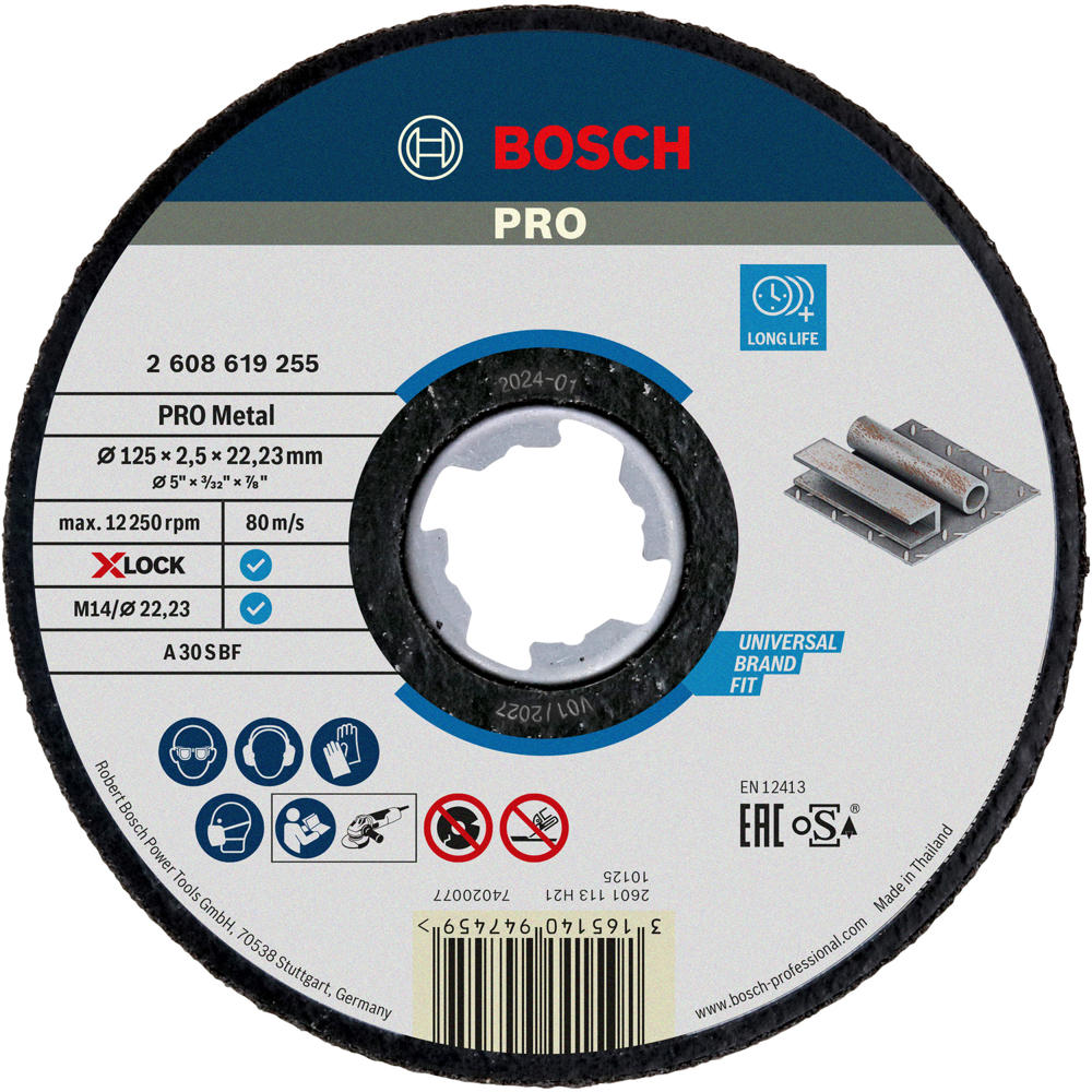 Image of Bosch PRO X Lock Metal Cutting Disc 125mm 2.5mm 22mm