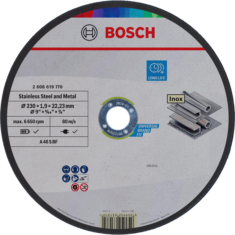 Image of Bosch Standard For Metal Straight Cutting Disc 230mm Pack of 1