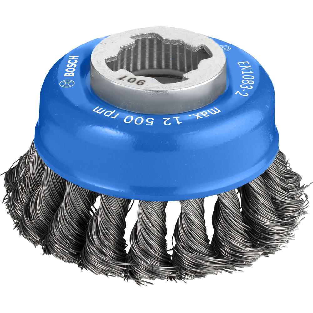 Bosch PRO X Lock Knotted Steel Wire Cup Brush 0.35mm 75mm X-Lock
