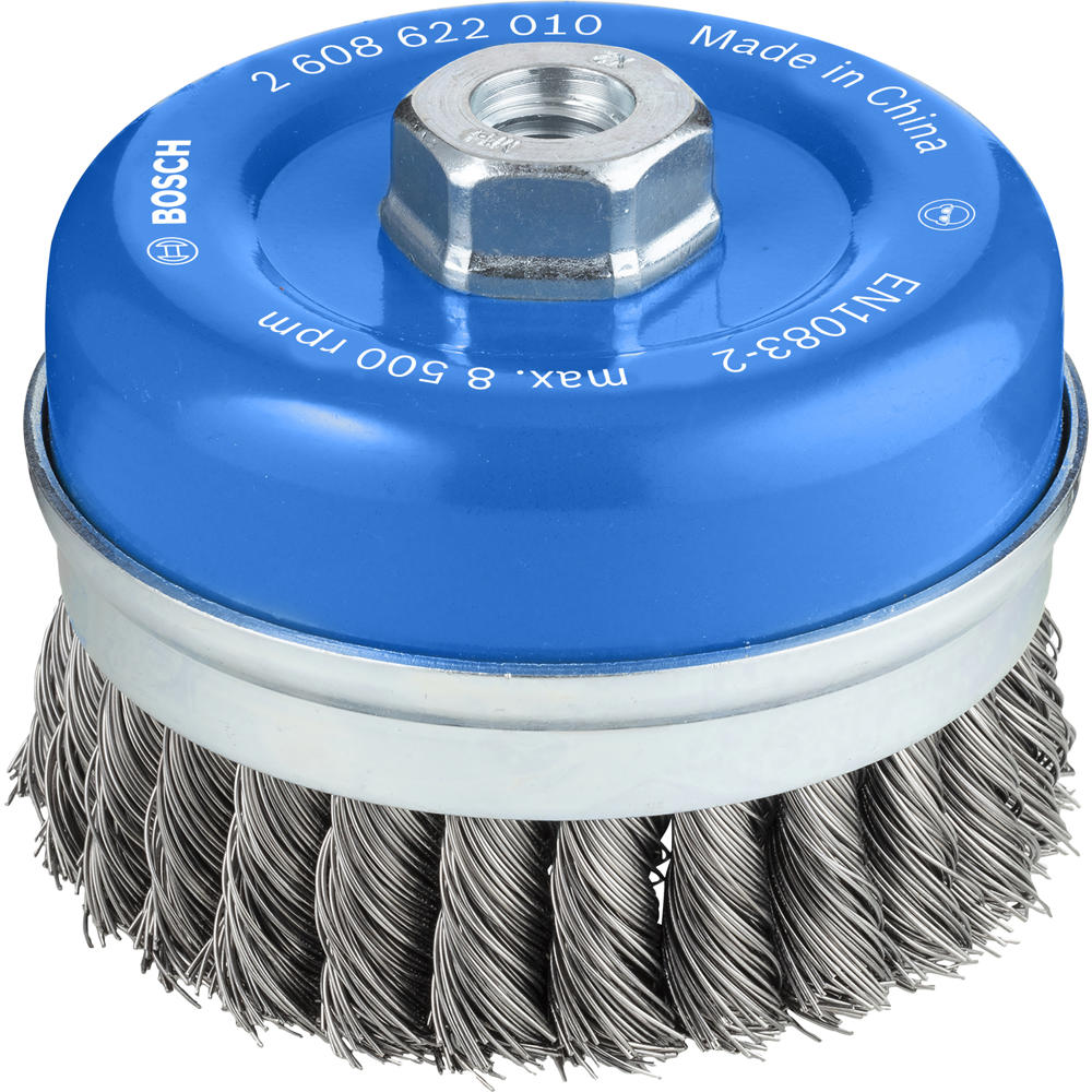 Image of Bosch PRO 0.5mm Knotted Steel Wire Cup Brush 100mm M14 Thread