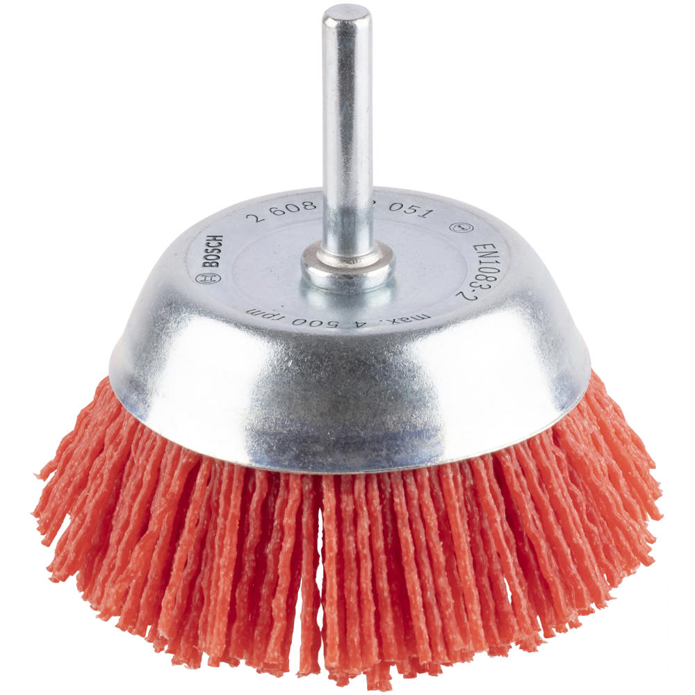 Image of Bosch PRO Nylon Bristle Cup Brush 75mm 6mm Shank
