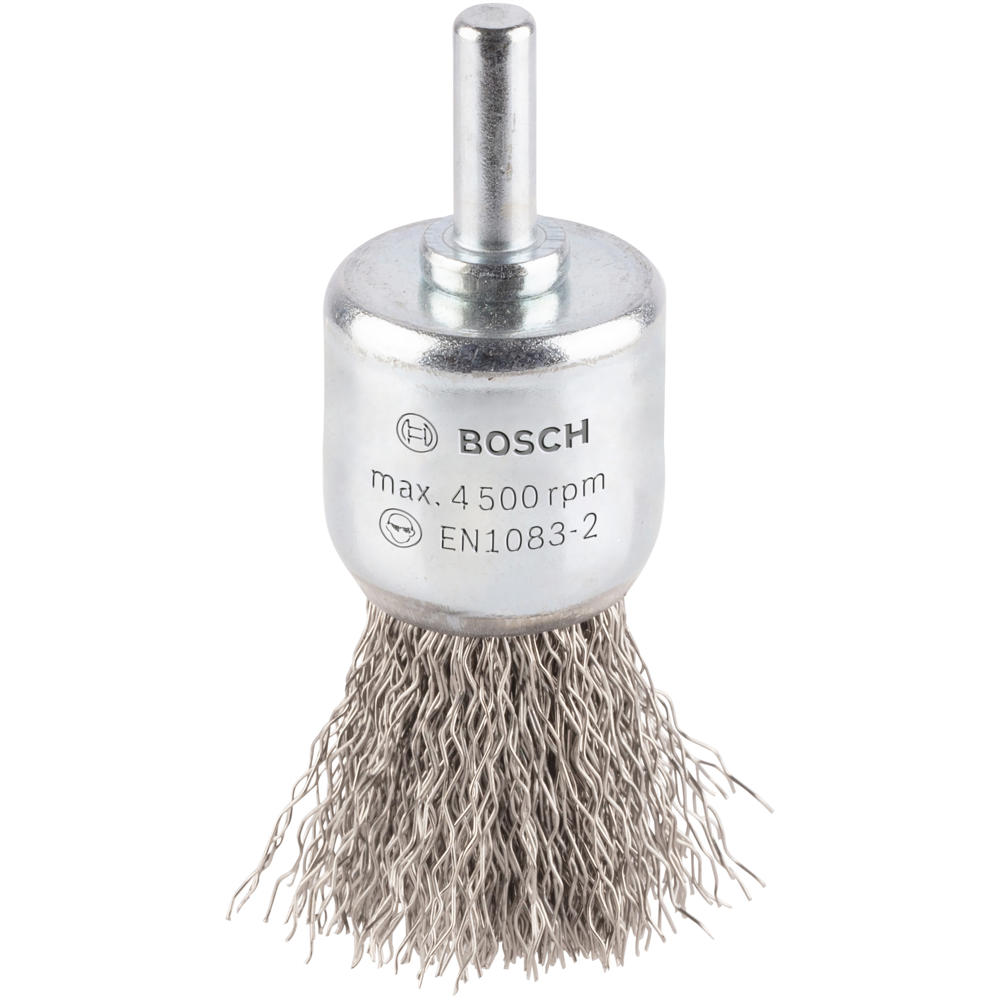 Bosch PRO 0.3mm Crimped Inox Steel Wire Pencil Brush 25mm 6mm Shank