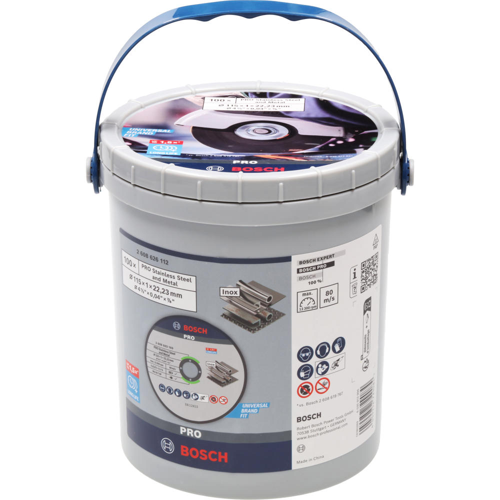 Bosch PRO Thin INOX Stainless Steel Cutting Disc Bulk Pack 115mm Pack of 100