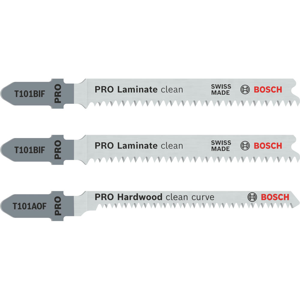 Bosch PRO 3 Piece Jigsaw Blade Set for Laminates