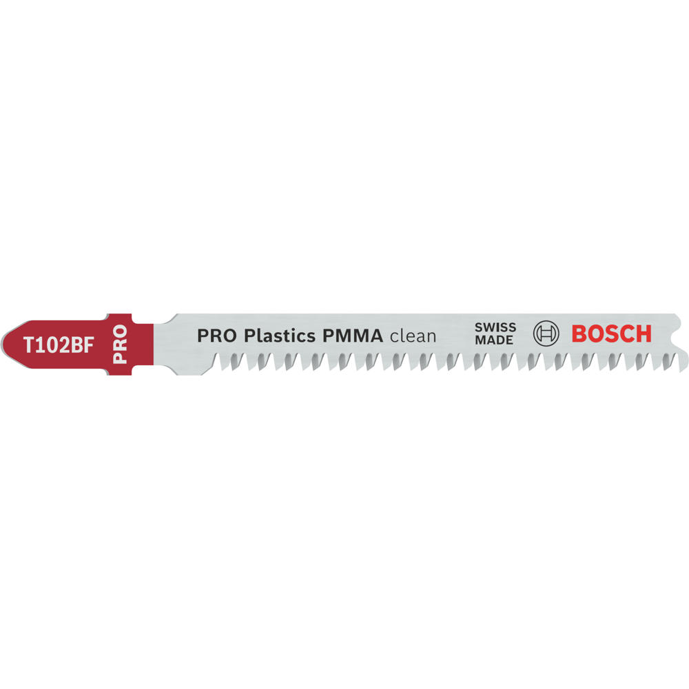 Bosch PRO T102BF Plastic Perspex Cutting Jigsaw Blade Pack of 5