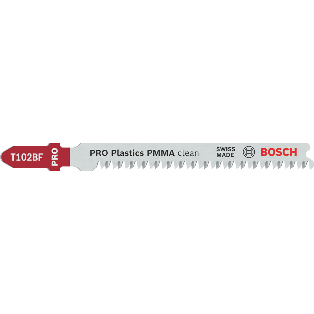 Image of Bosch PRO T102BF Plastic Perspex Cutting Jigsaw Blade Pack of 5