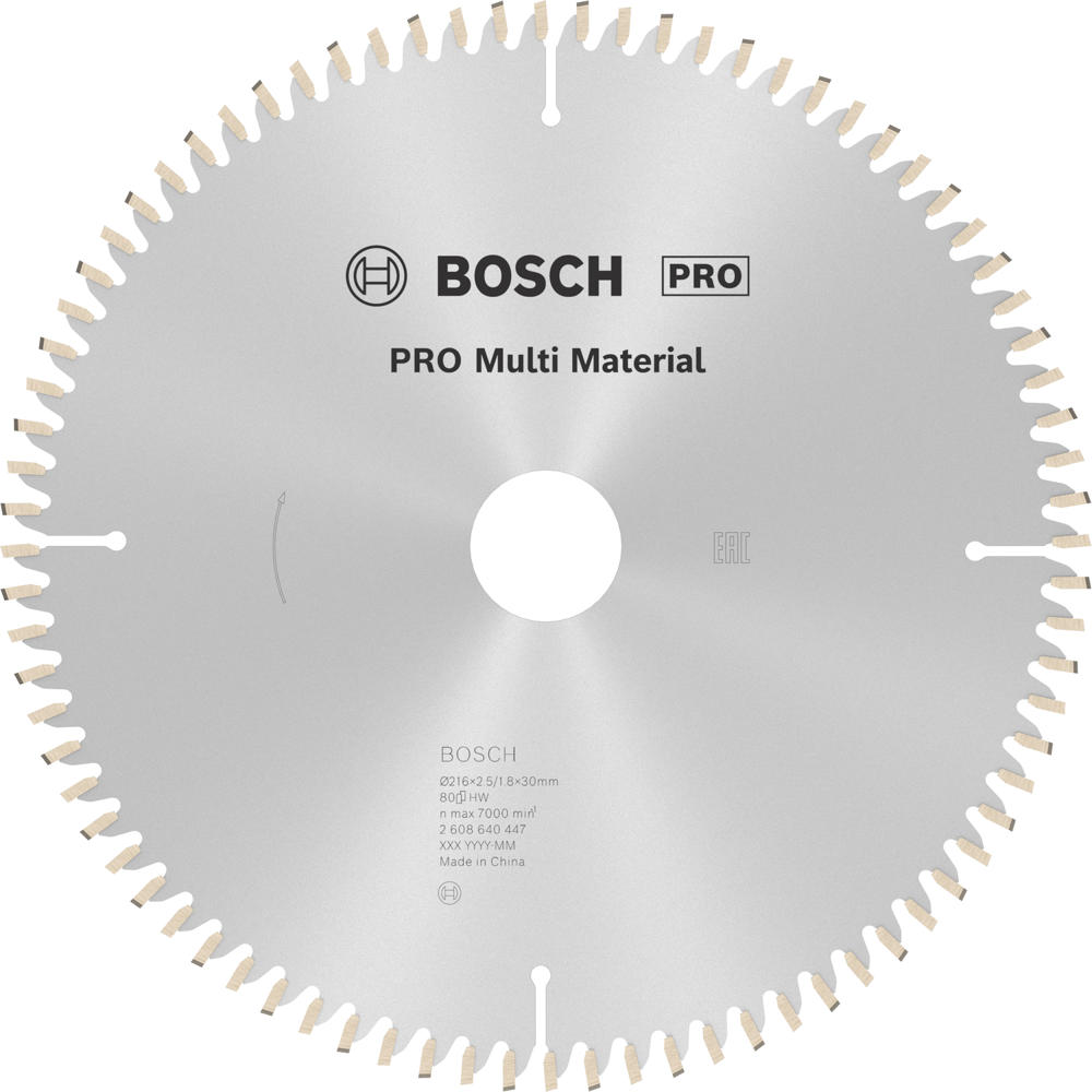 Image of Bosch PRO Multi Material Cutting Mitre and Table Saw Blade 216mm 80T 30mm