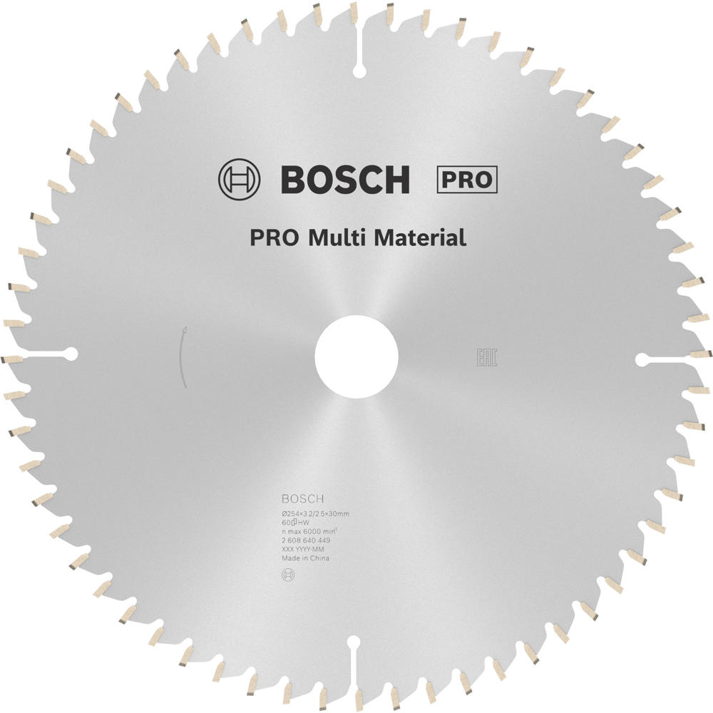 Image of Bosch PRO Multi Material Cutting Mitre and Table Saw Blade 254mm 60T 30mm