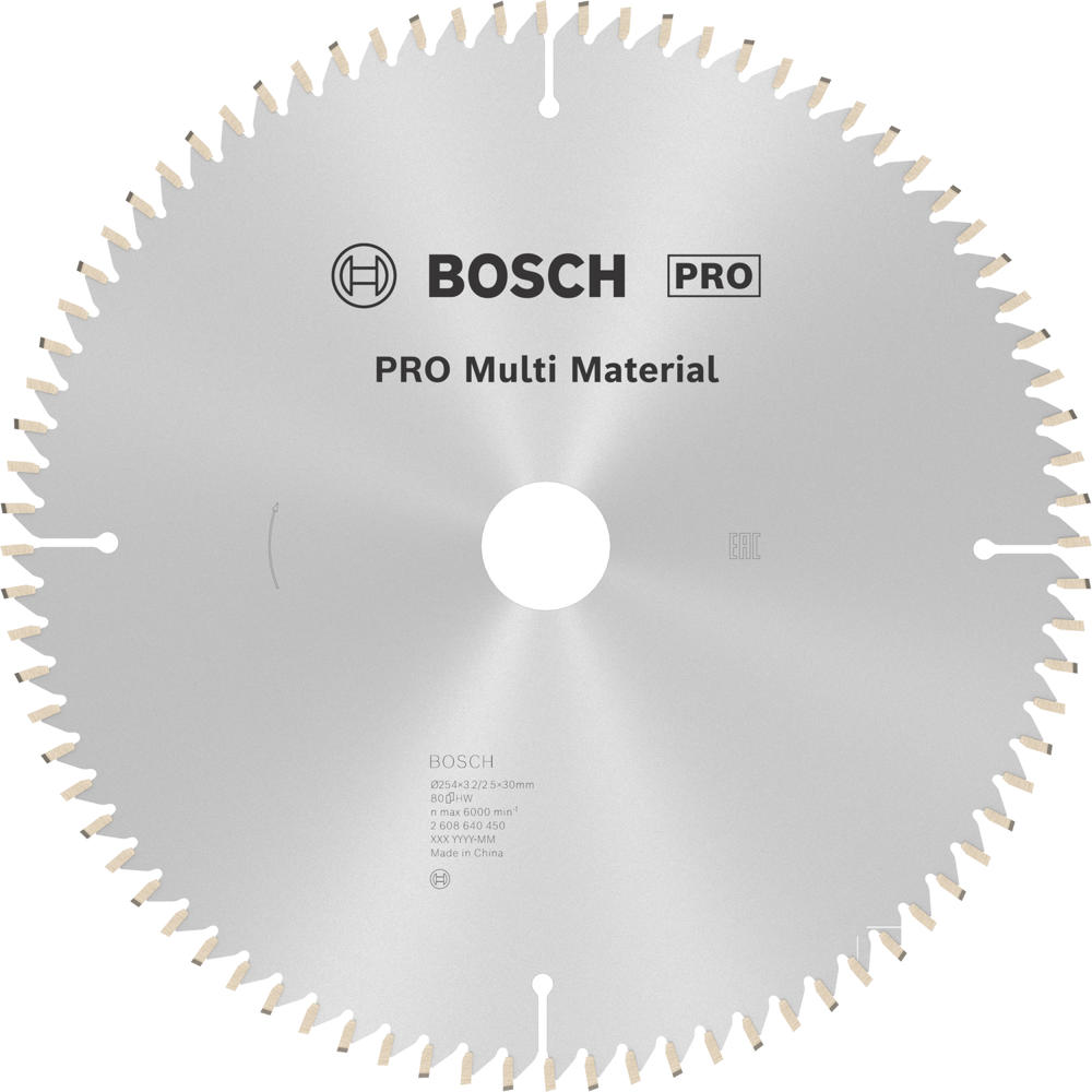 Image of Bosch PRO Multi Material Cutting Mitre and Table Saw Blade 254mm 80T 30mm