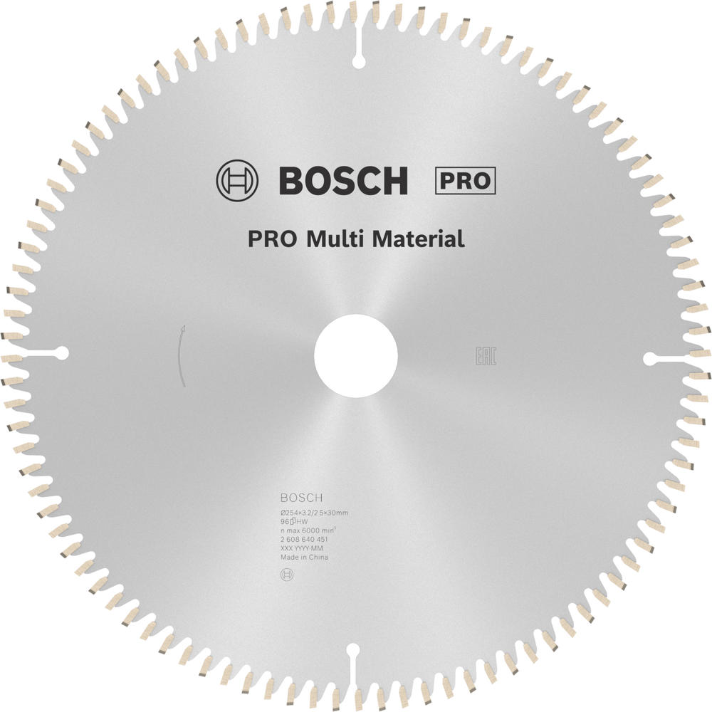 Image of Bosch PRO Multi Material Cutting Mitre and Table Saw Blade 254mm 96T 30mm