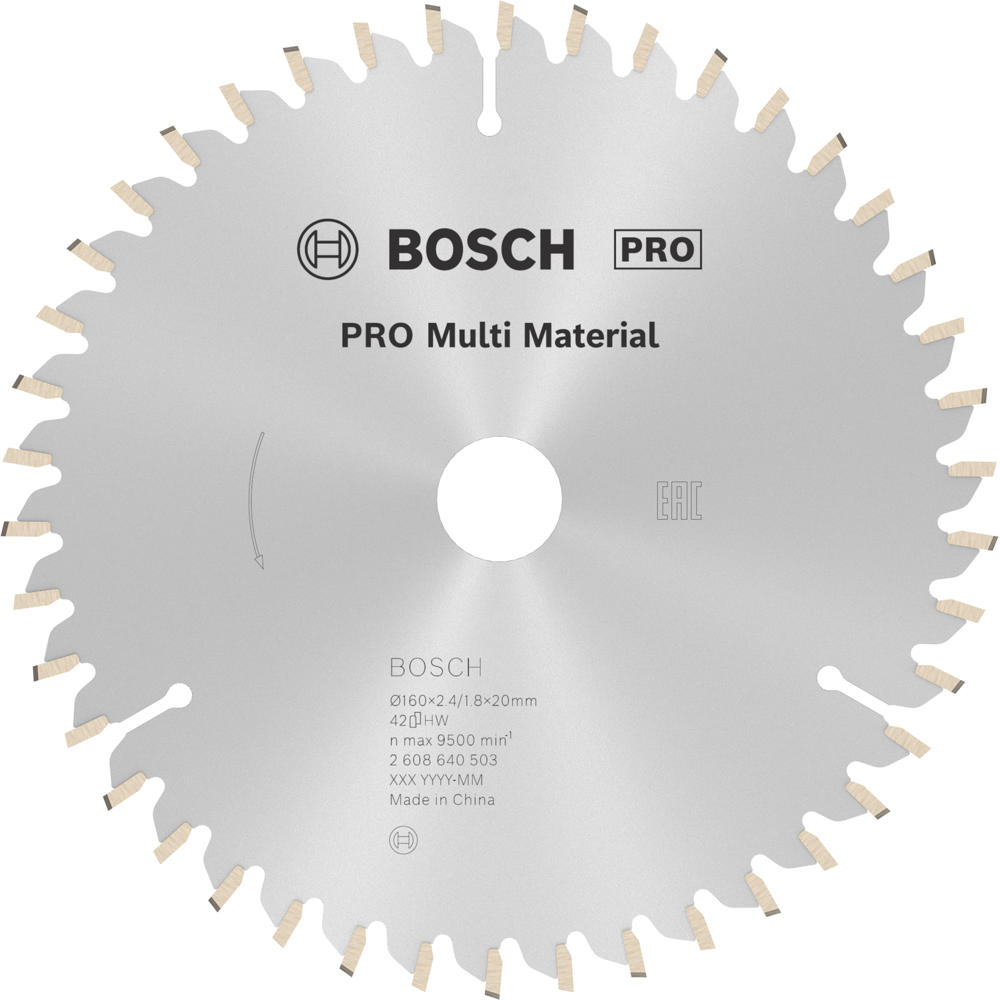 Image of Bosch PRO Multi Material Cutting Saw Blade 160mm 42T 20mm