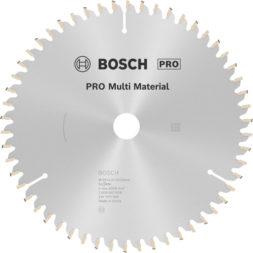 Image of Bosch PRO Multi Material Cutting Saw Blade 190mm 54T 20mm
