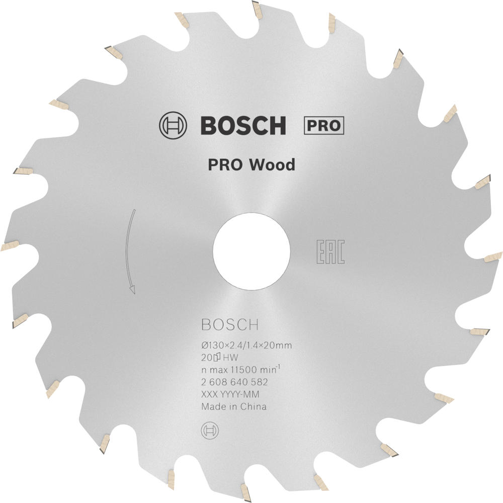 Image of Bosch PRO Optiline Wood Cutting Saw Blade 130mm 20T 20mm