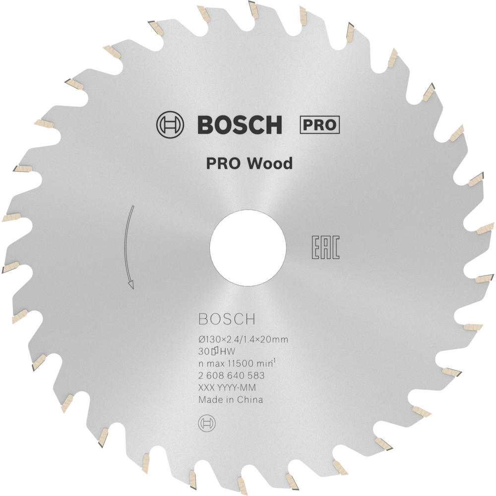 Image of Bosch PRO Optiline Wood Cutting Saw Blade 130mm 30T 20mm