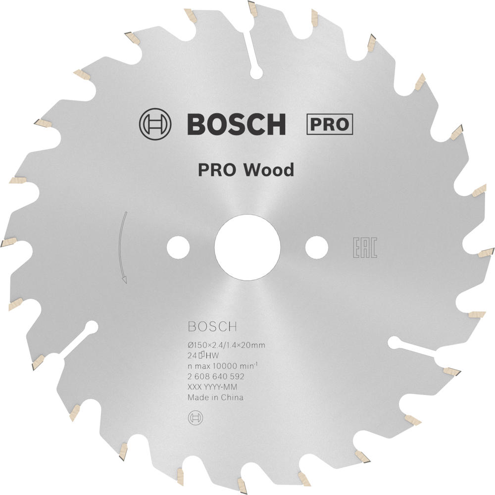 Image of Bosch PRO Optiline Wood Cutting Saw Blade 150mm 24T 20mm