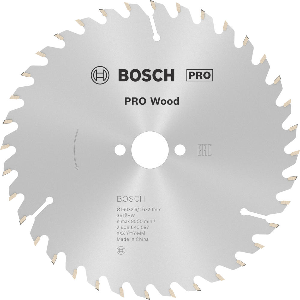 Image of Bosch PRO Optiline Wood Cutting Saw Blade 160mm 36T 20mm