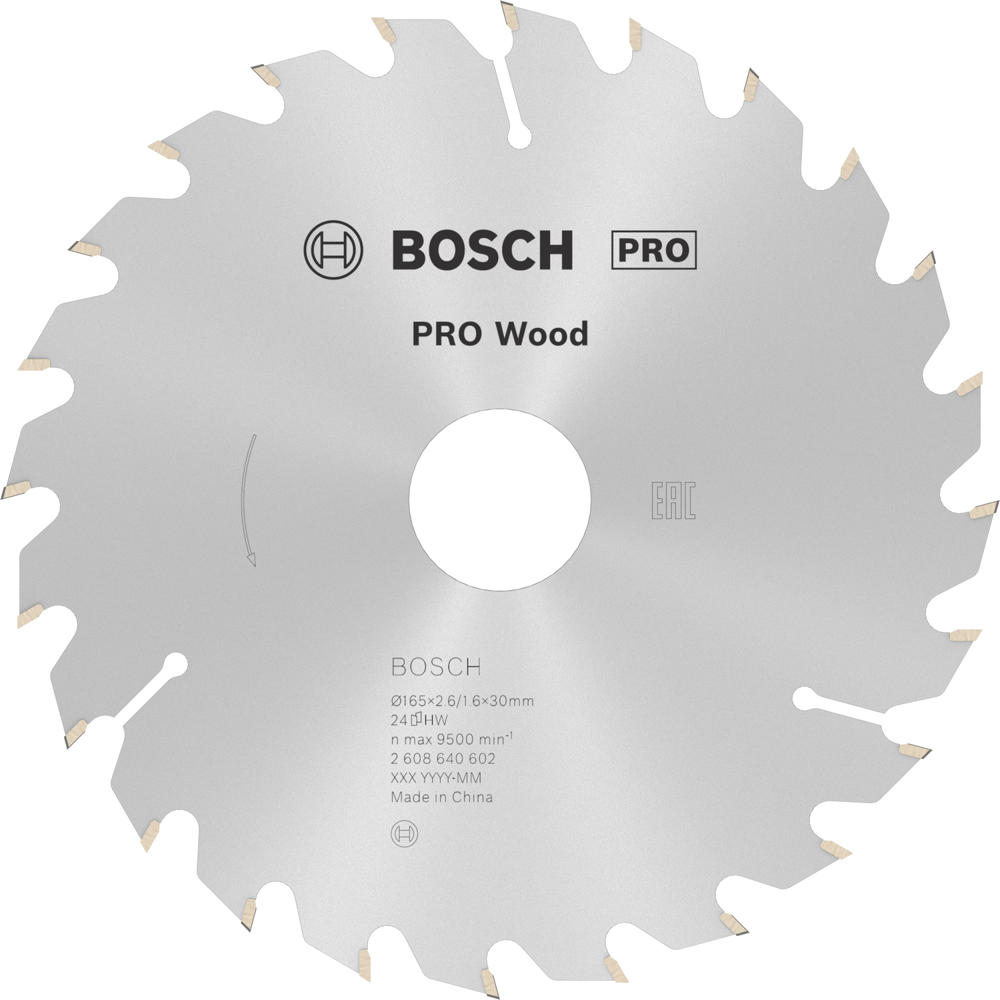 Image of Bosch PRO Optiline Wood Cutting Saw Blade 165mm 24T 30mm