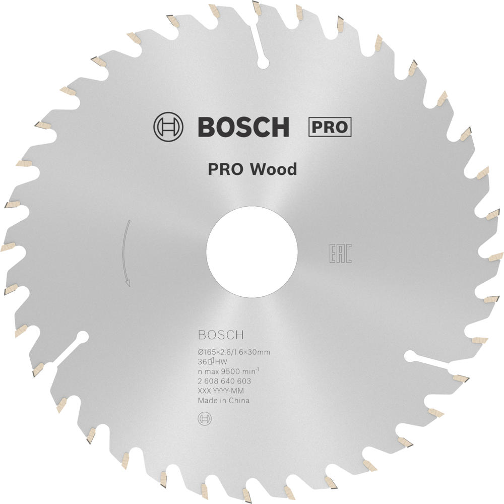 Image of Bosch PRO Optiline Wood Cutting Saw Blade 165mm 36T 30mm