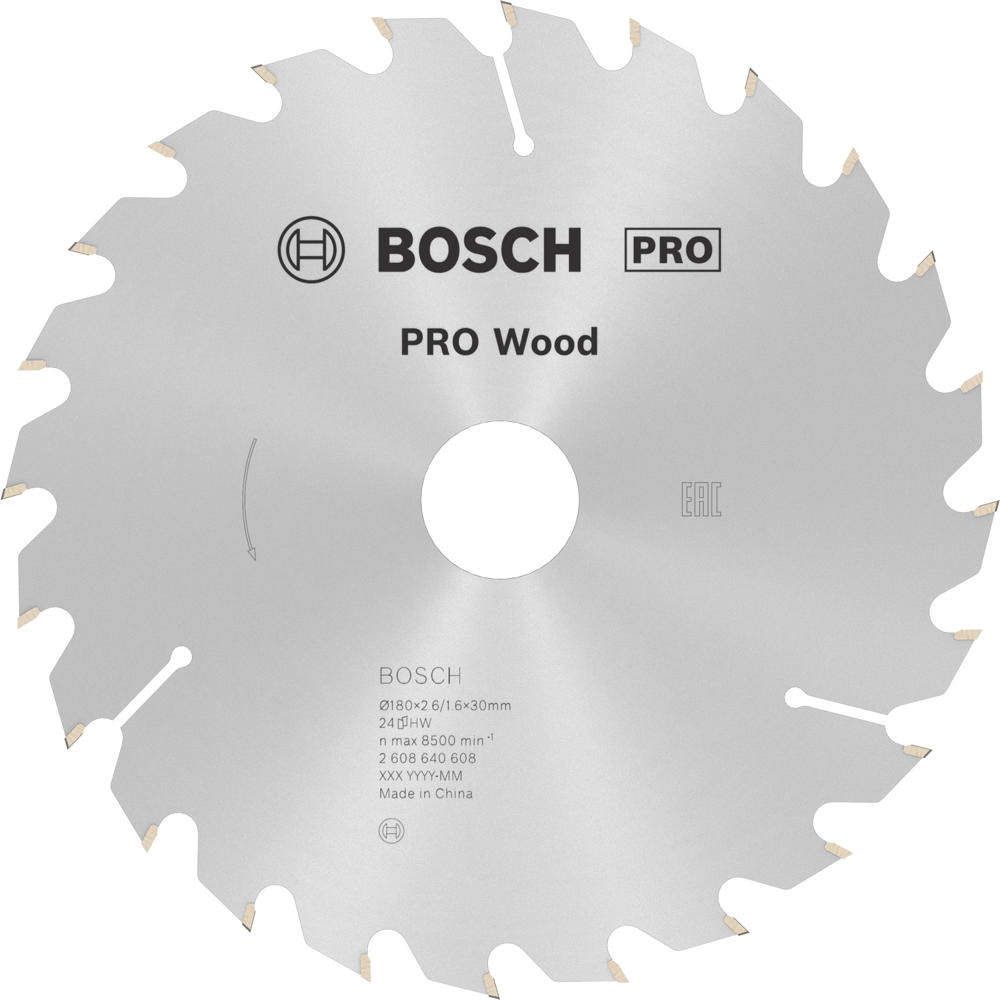Image of Bosch PRO Optiline Wood Cutting Saw Blade 180mm 24T 30mm