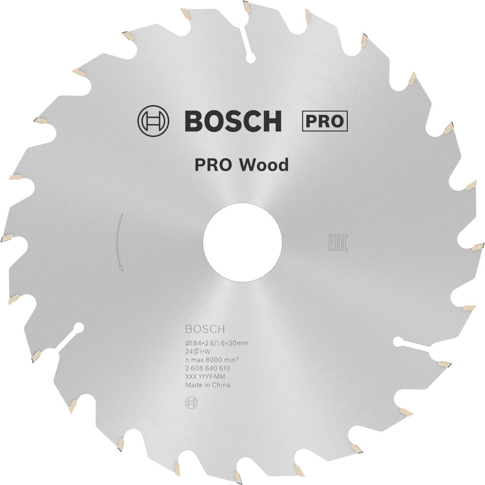 Image of Bosch PRO Optiline Wood Cutting Saw Blade 184mm 24T 30mm