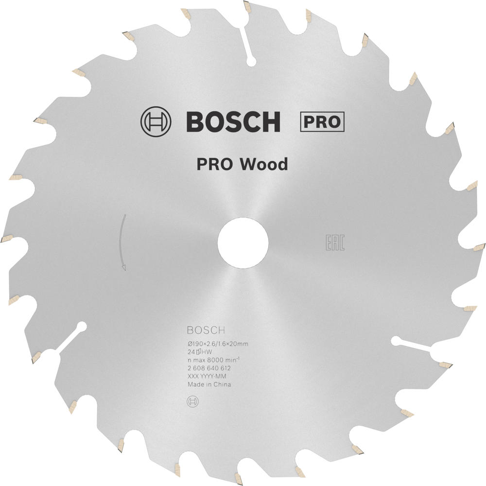 Image of Bosch PRO Optiline Wood Cutting Saw Blade 190mm 24T 20mm