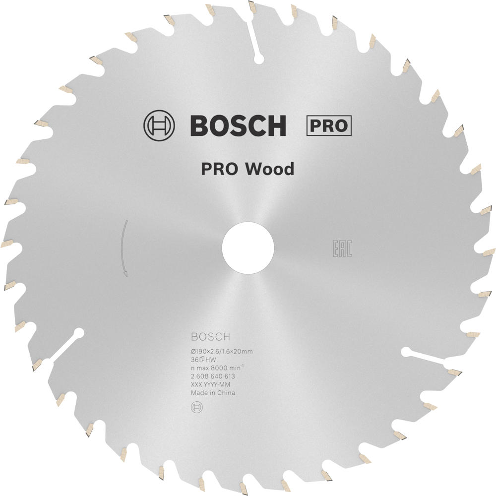 Image of Bosch PRO Optiline Wood Cutting Saw Blade 190mm 36T 20mm