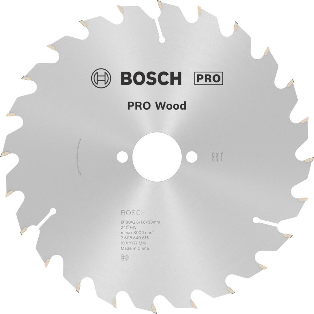 Image of Bosch PRO Optiline Wood Cutting Saw Blade 190mm 24T 30mm