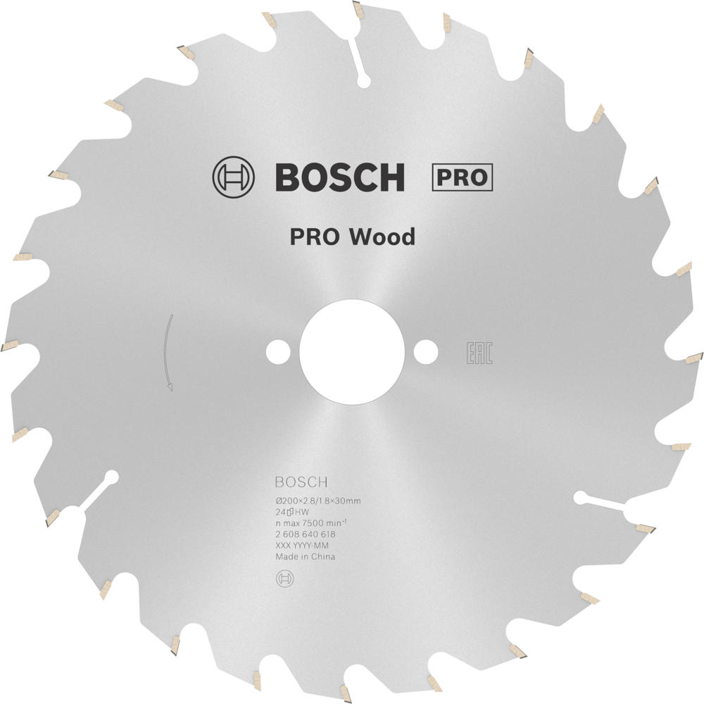 Image of Bosch PRO Optiline Wood Cutting Saw Blade 200mm 24T 30mm