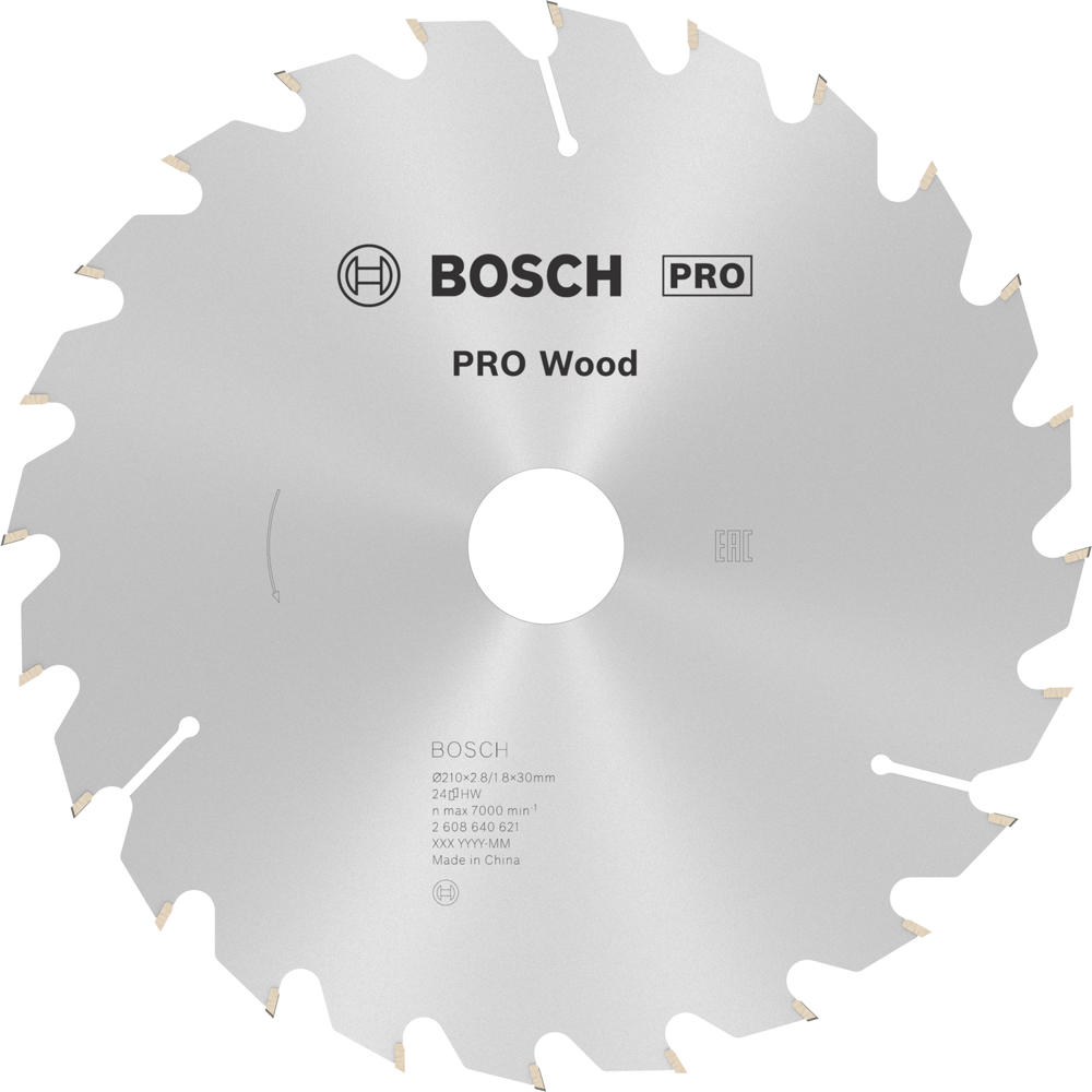 Image of Bosch PRO Optiline Wood Cutting Saw Blade 210mm 24T 30mm