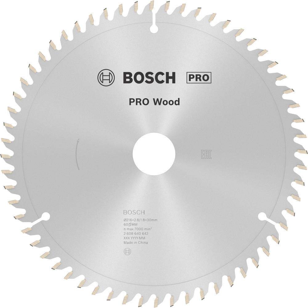 Image of Bosch PRO Optiline Wood Cutting Mitre Saw Blade 216mm 60T 30mm