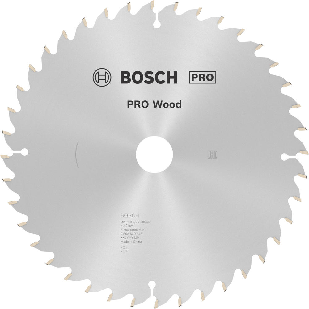 Image of Bosch PRO Wood Cutting Mitre Saw Blade 250mm 40T 30mm