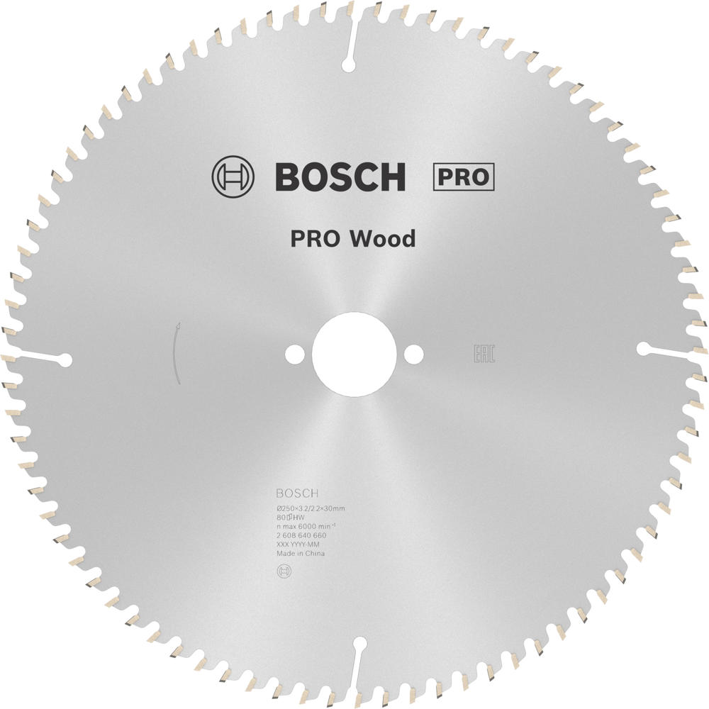 Image of Bosch PRO Optiline Wood Cutting Table Saw Blade 250mm 80T 30mm