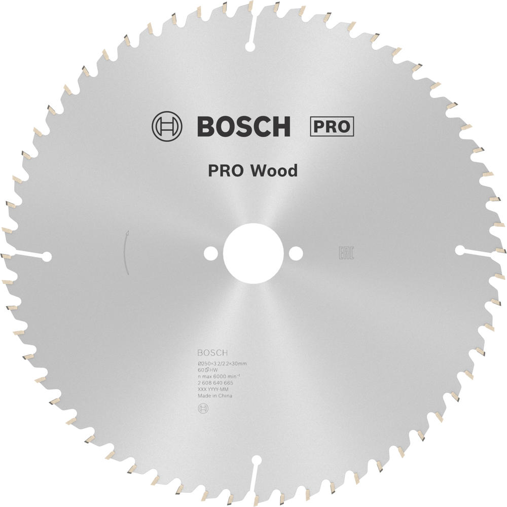 Image of Bosch PRO Optiline Wood Cutting Table Saw Blade 250mm 60T 30mm