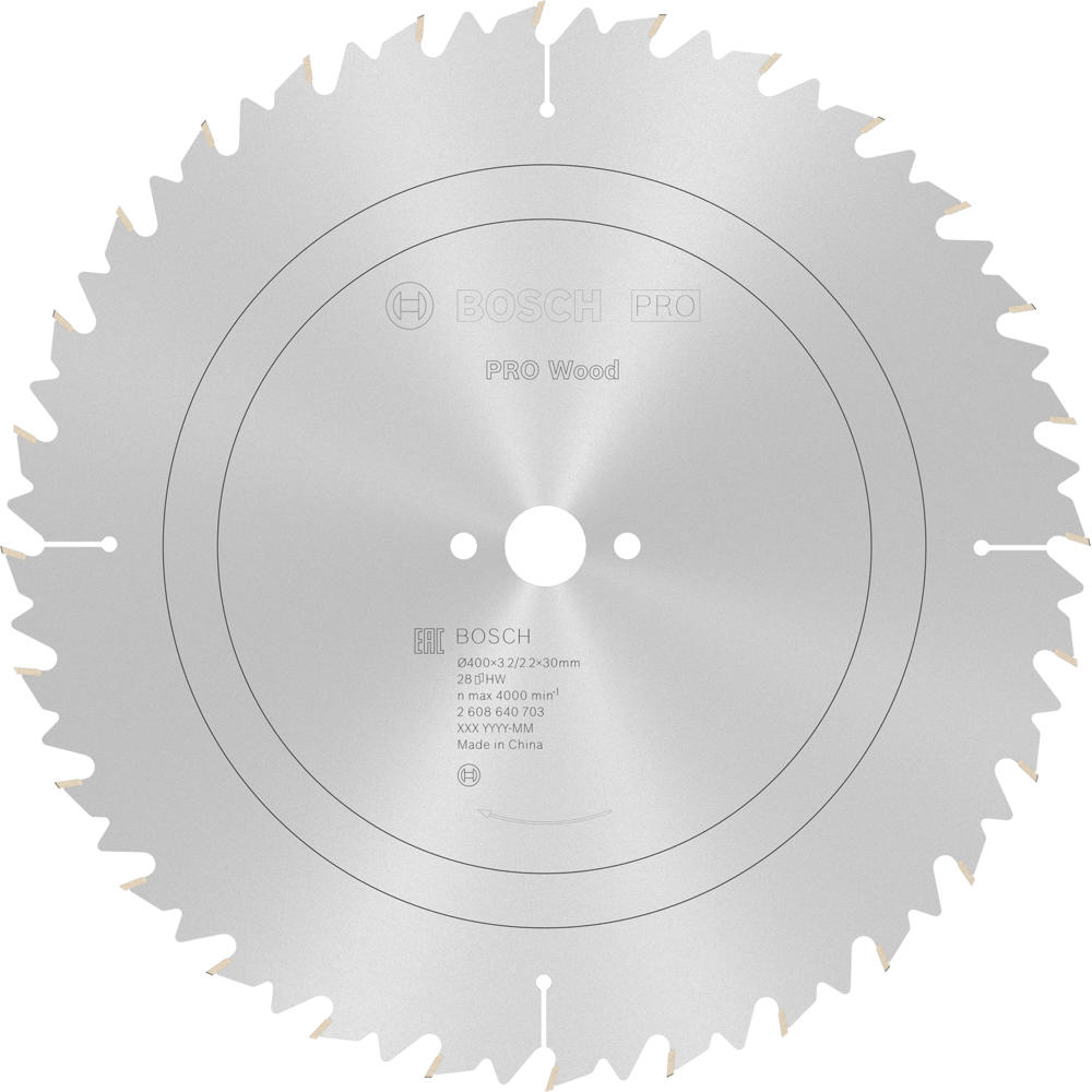 Image of Bosch PRO Wood Cutting Table Saw Blade 400mm 28T 30mm