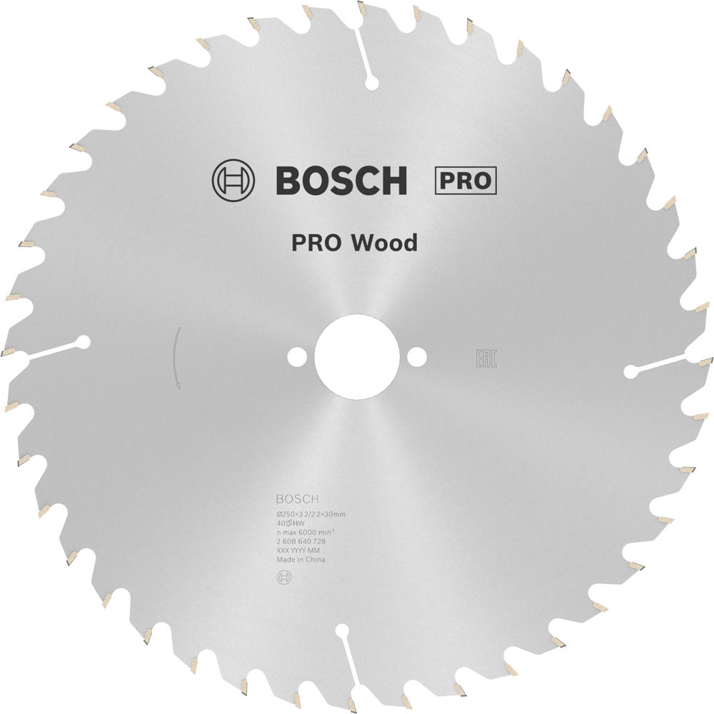 Image of Bosch PRO Optiline Wood Cutting Saw Blade 250mm 40T 30mm