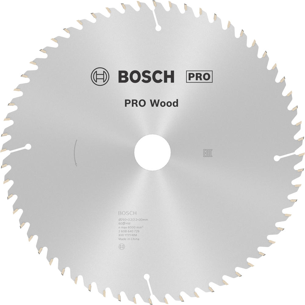 Image of Bosch PRO Optiline Wood Cutting Saw Blade 250mm 60T 30mm