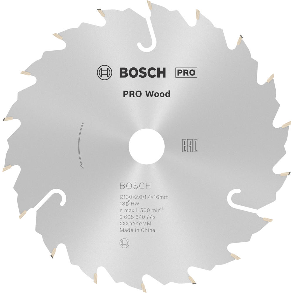 Image of Bosch PRO Speedline Wood Cutting Saw Blade 130mm 18T 16mm