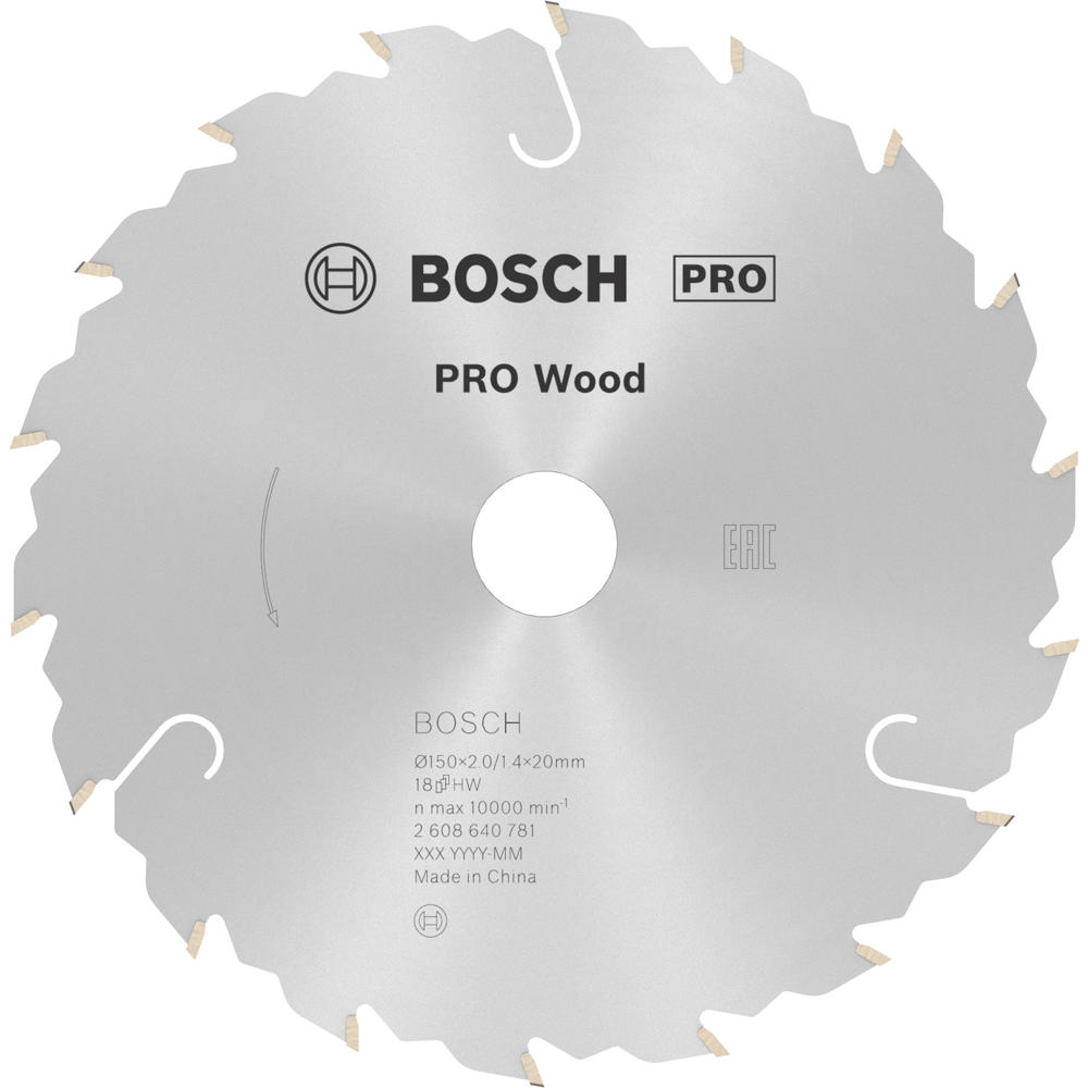 Image of Bosch PRO Speedline Wood Cutting Saw Blade 150mm 18T 20mm