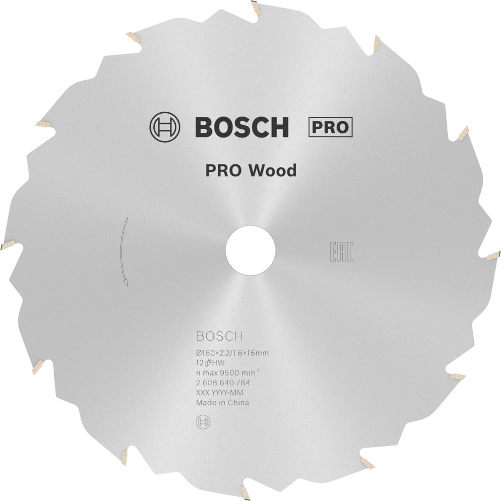 Image of Bosch PRO Speedline Wood Cutting Saw Blade 160mm 12T 16mm