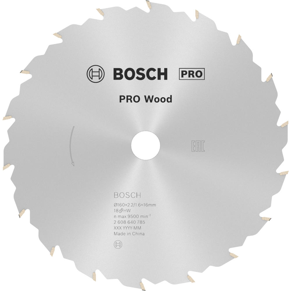 Image of Bosch PRO Speedline Wood Cutting Saw Blade 160mm 18T 16mm