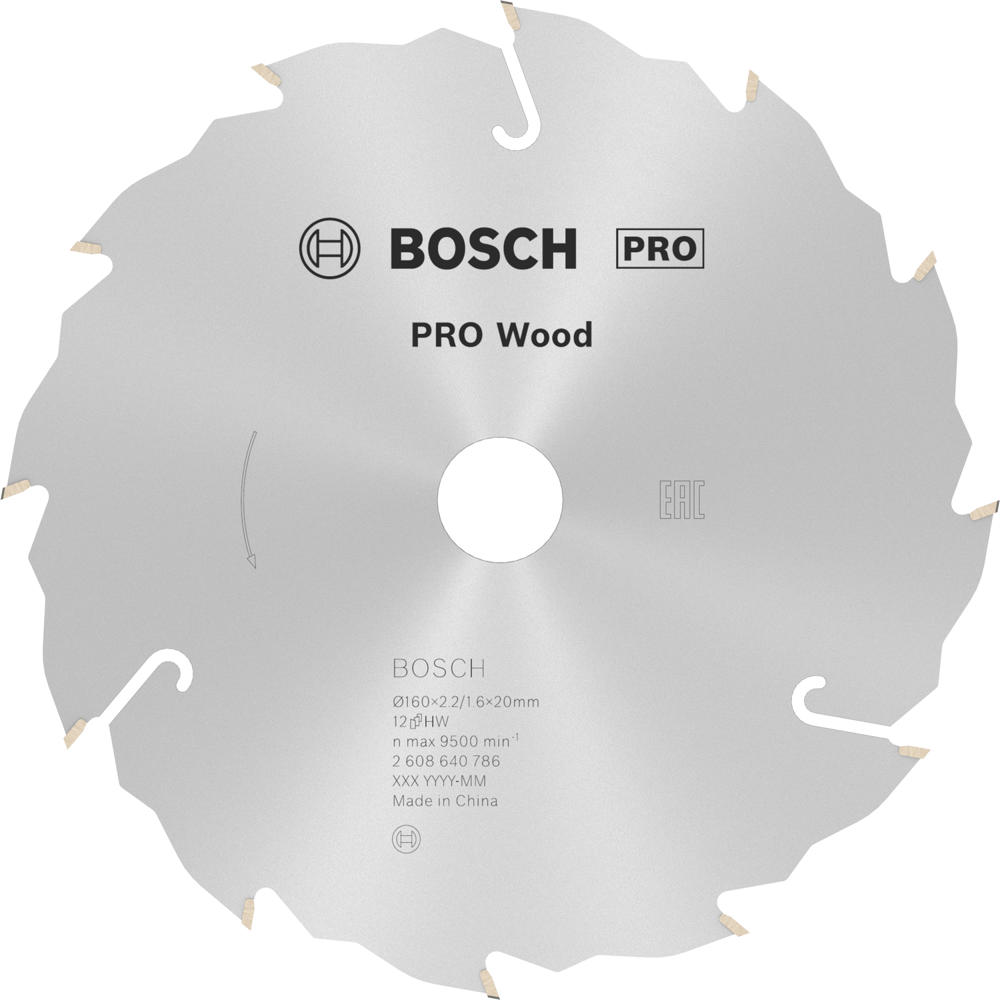 Image of Bosch PRO Speedline Wood Cutting Saw Blade 160mm 12T 20mm
