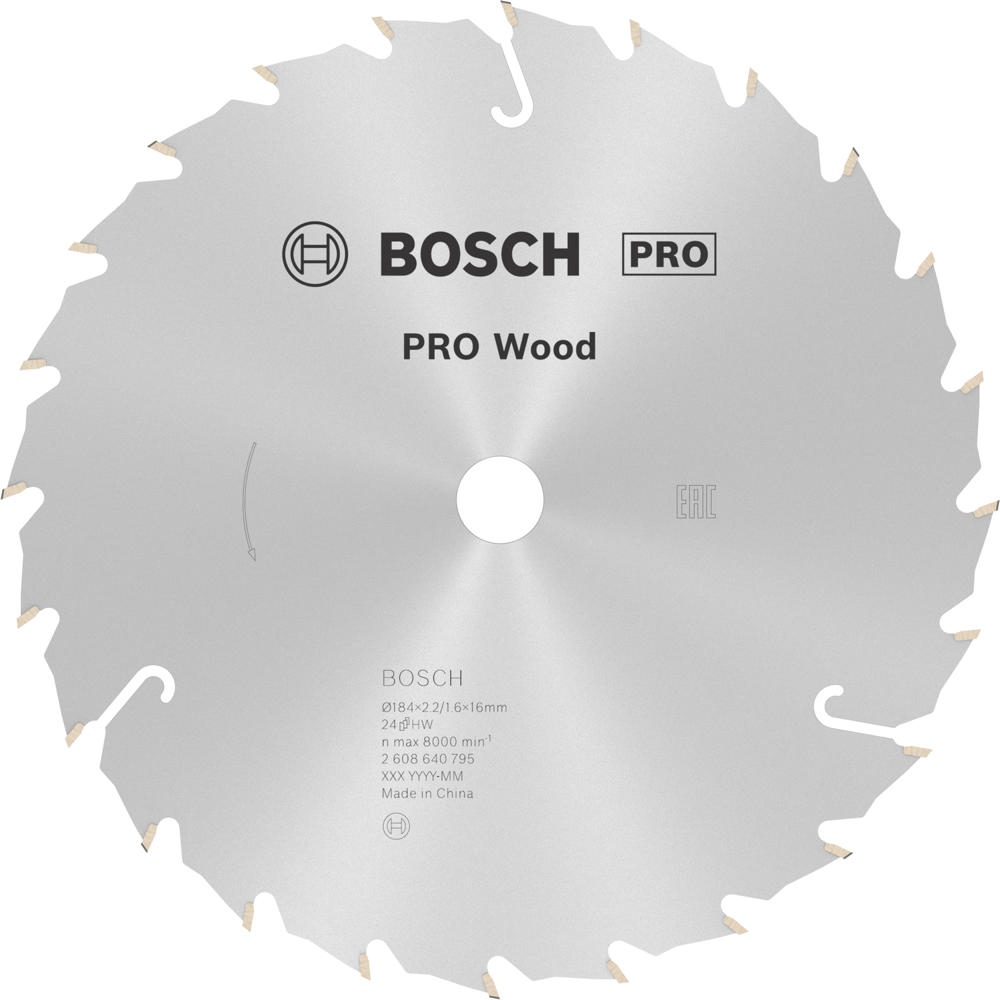 Image of Bosch PRO Speedline Wood Cutting Saw Blade 184mm 24T 16mm