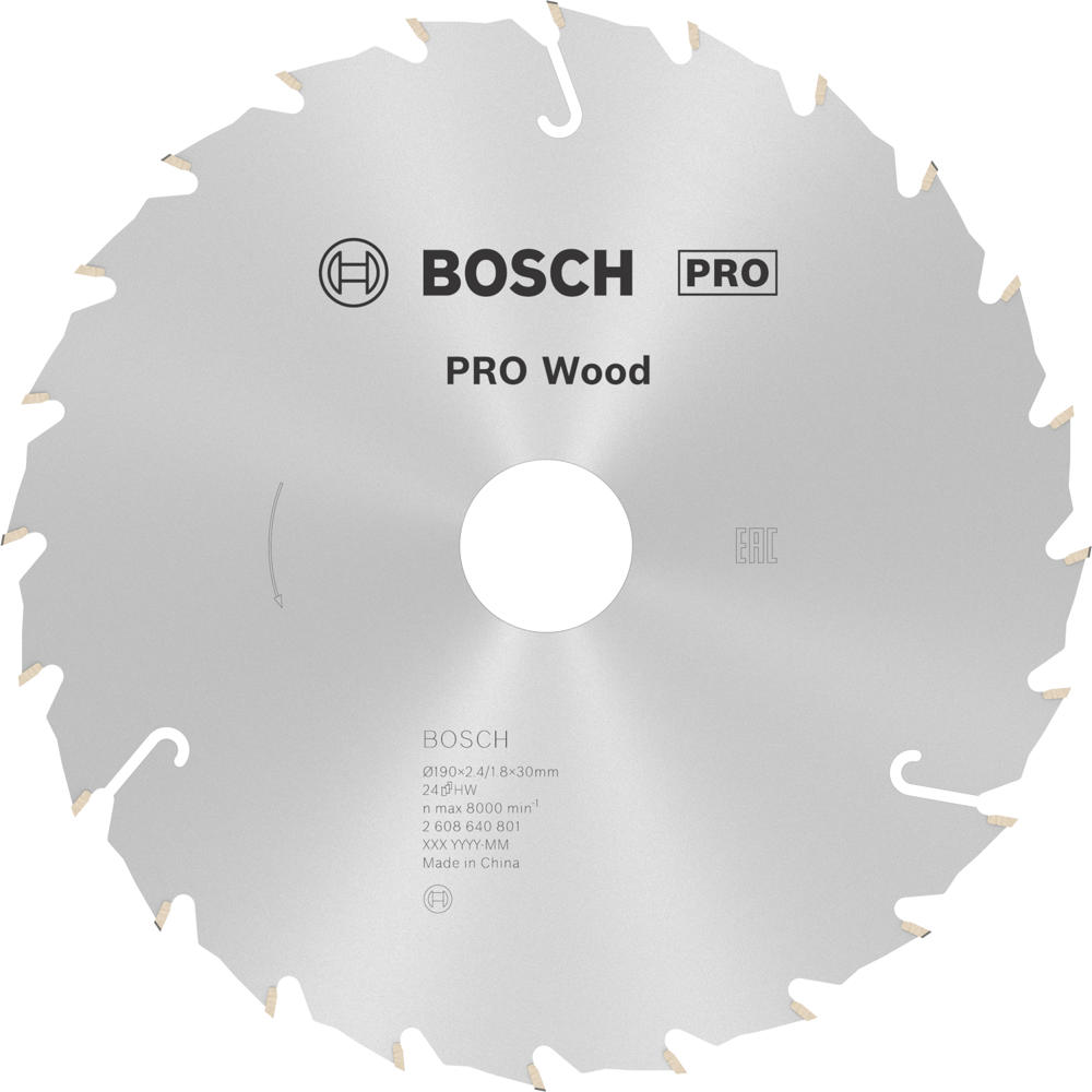 Image of Bosch PRO Speedline Wood Cutting Saw Blade 190mm 24T 30mm