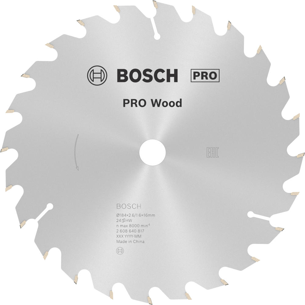 Image of Bosch PRO Optiline Wood Cutting Saw Blade 184mm 24T 16mm