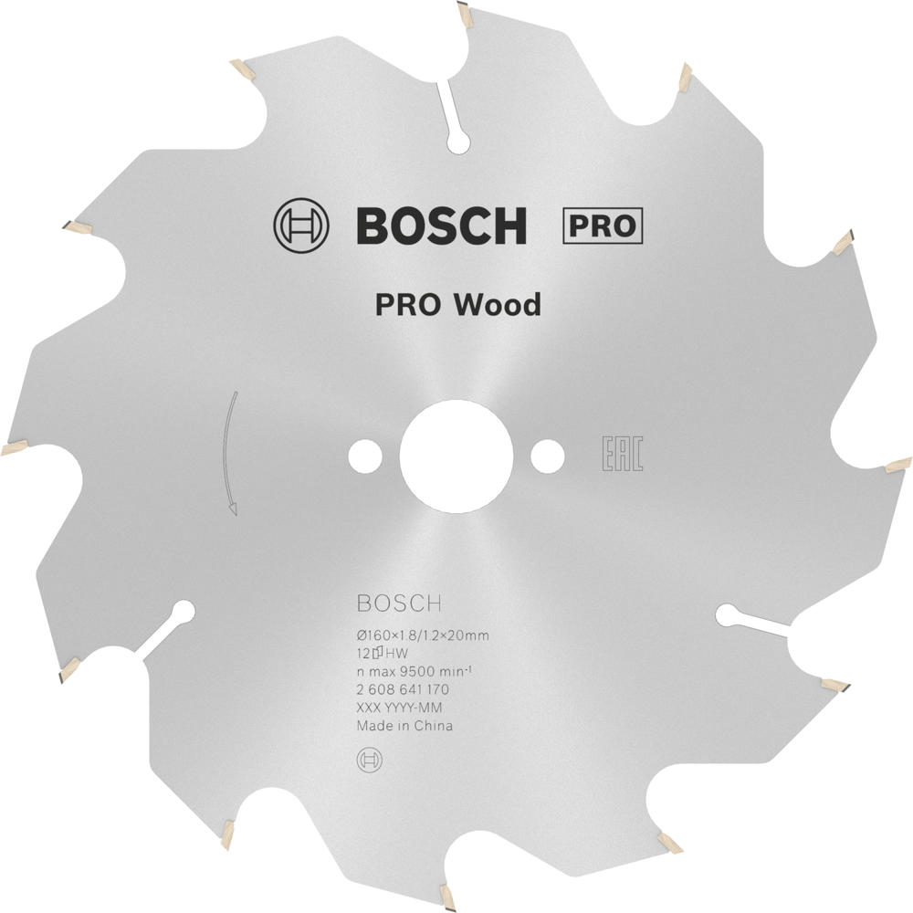 Image of Bosch PRO Optiline Wood Cutting Saw Blade 160mm 12T 20mm