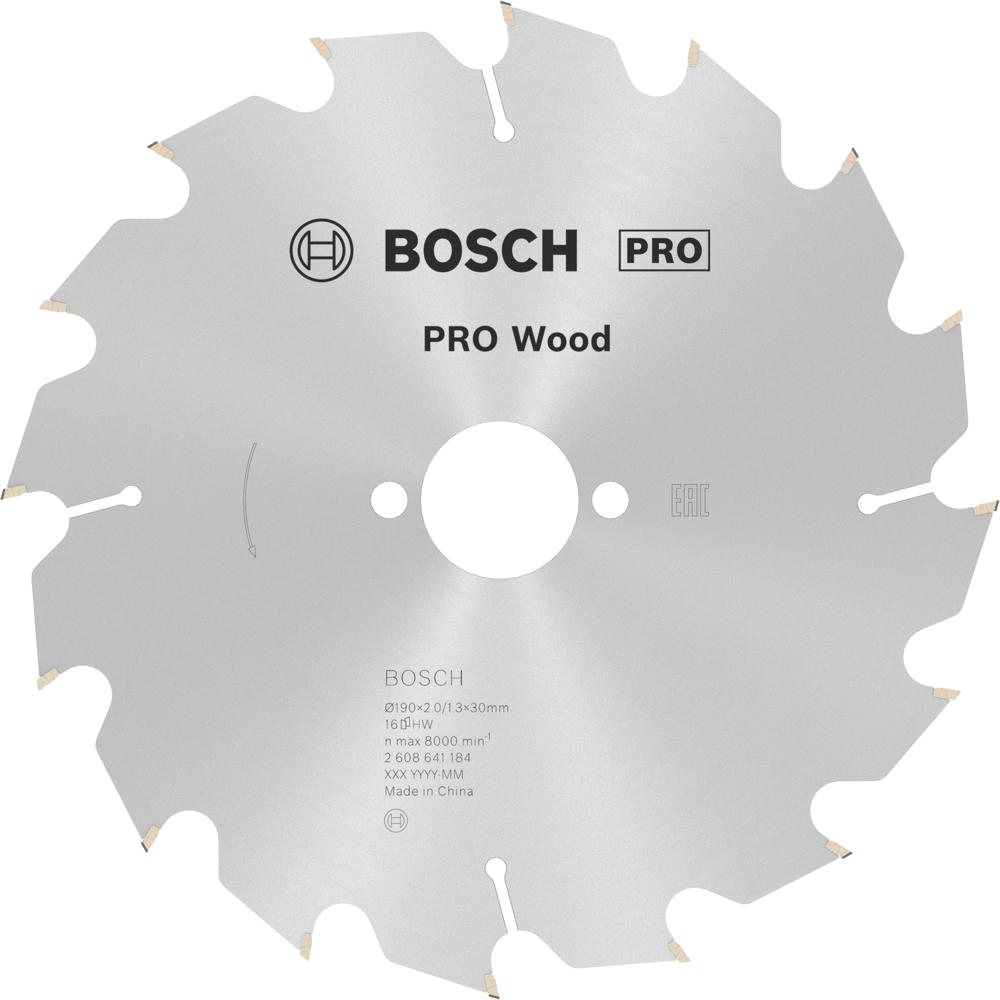 Image of Bosch PRO Optiline Wood Cutting Saw Blade 190mm 16T 30mm