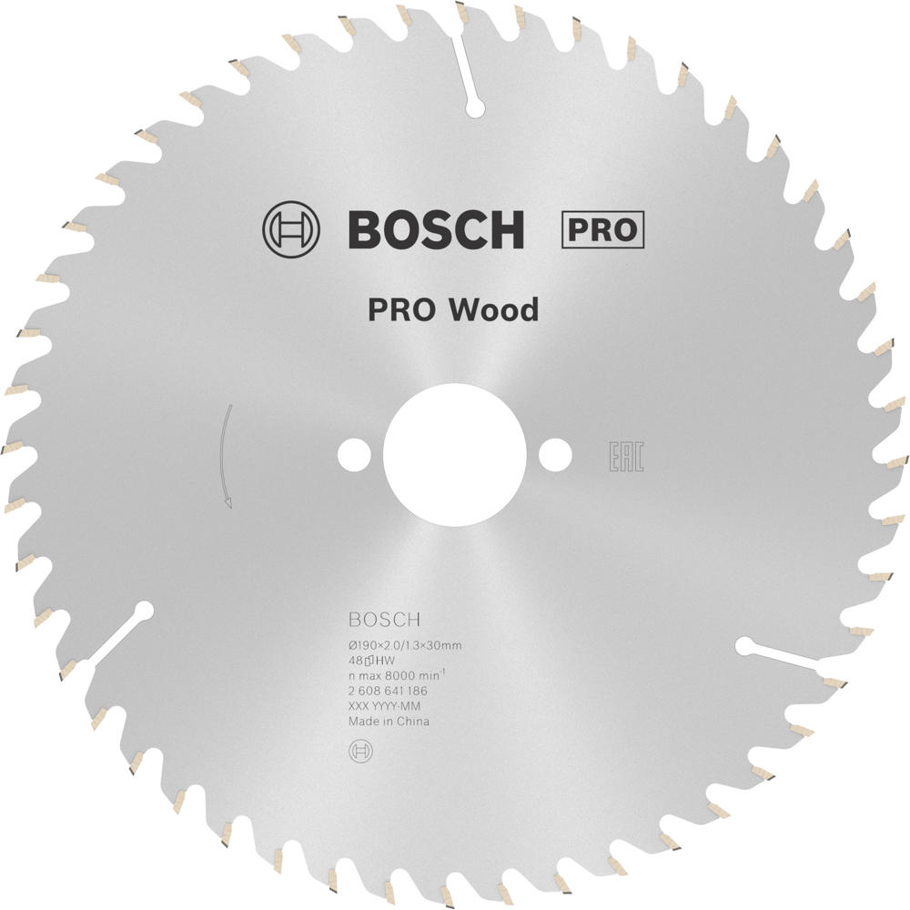 Image of Bosch PRO Optiline Wood Cutting Saw Blade 190mm 48T 30mm