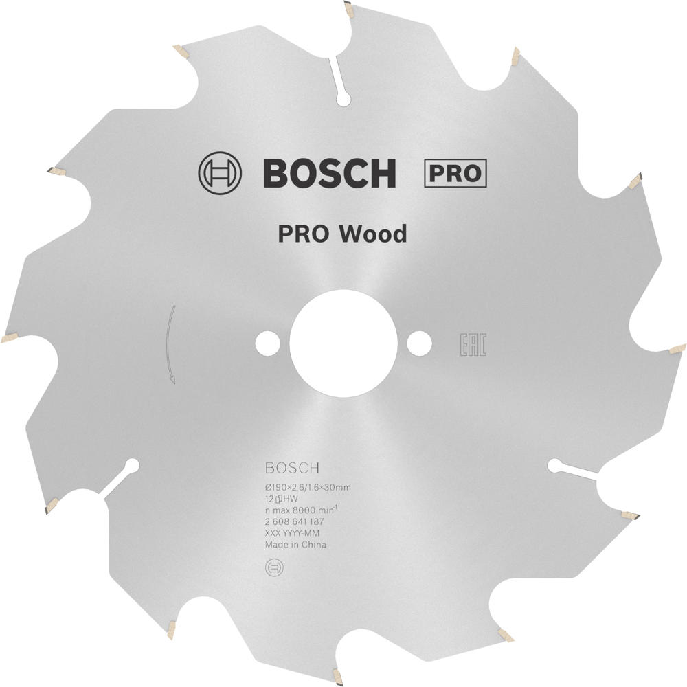Image of Bosch PRO Optiline Wood Cutting Saw Blade 190mm 12T 30mm